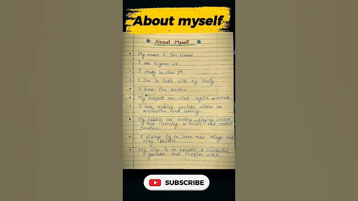 "About Myself ✨ | Self Introduction in English" #selfintroduction #myself #school #homework #aboutme