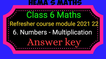 6th standard maths refresher course module chapter 6 answers