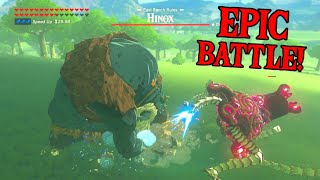Guardian vs Hinox EPIC BATTLE! | Zelda: Breath of the Wild