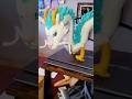 Needle felting a large dragon. Haku from #spiritedaway #needlefelting #ghibli #felting #woolart