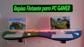 Como hacer repisa flotante para computador PC, escritorio  gamer 🎮🕹️🎱