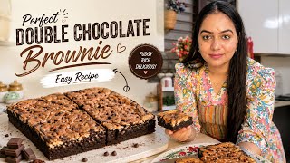 घर पर बनाएं Perfect Double Chocolate Brownie 😍 | Soft & Fudgy Brownie Recipe | Easy Dessert screenshot 5