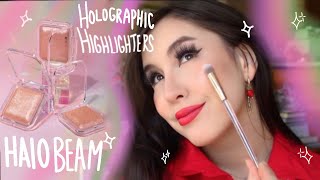 PROFUSION COSMETICS HOLO BEAM HOlOGRAPHIC HIGHLIGHTERS| SWATCHES AND DEMO|DRUGSTORE ONLY $6!