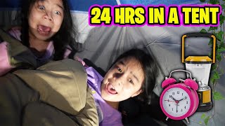 24 Hours Overnight In A Tent Challenge Part 1 Tran Twins