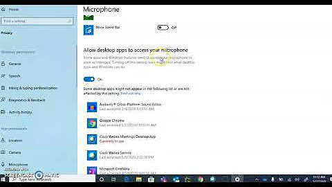 Cisco Webex - Microphone Access (Windows 10)