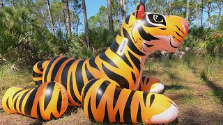 Summer Waves Ride-On Tiger Pool Toy Inflation