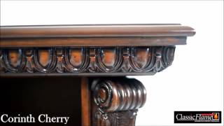 Cannes TV Stand with 23″ Infrared Quartz Fireplace, Espresso Corinth Wall/Corner Fireplace TV Stand in Vintage Cherry with 23” Infrared Electric Firebox