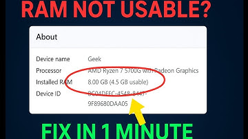 Fix RAM Not Fully Usable in 1 Minute