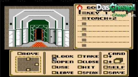 Original Nintendo Shadowgate Gameplay Video