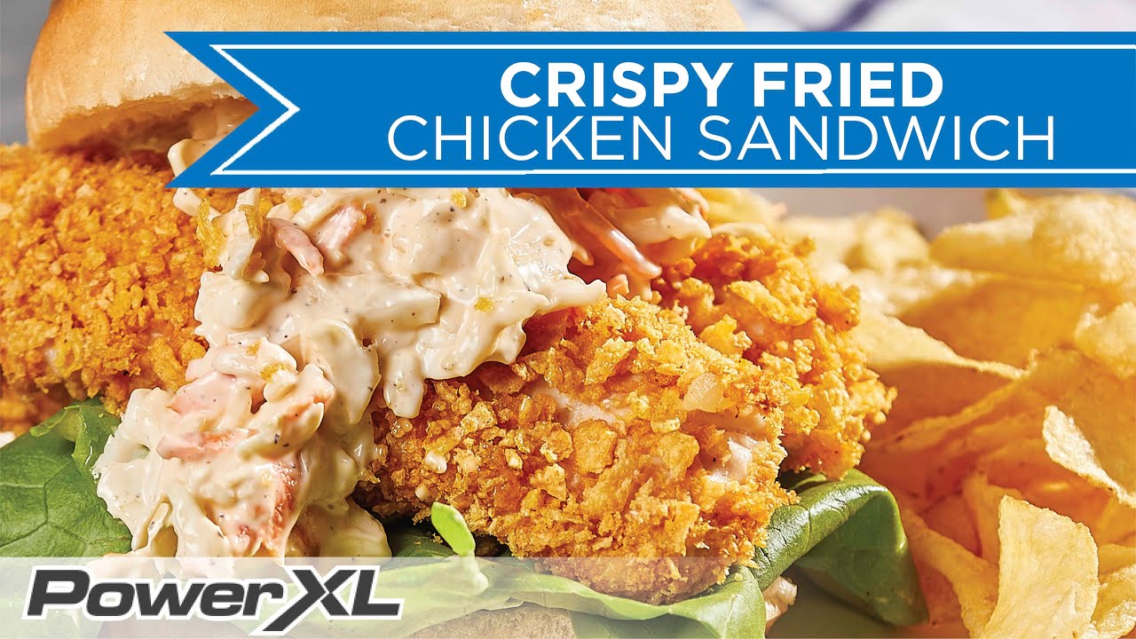 Crispy Air Fried Chicken Sandwich with Garlic Slaw PowerXL Air Fryer