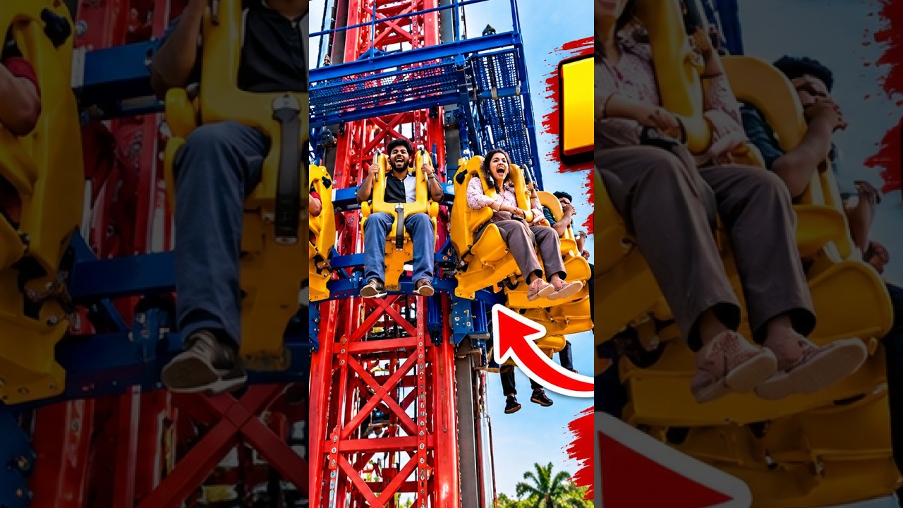 😱 121 Feet High! Extreme Drop Zone Ride 🎢🔥 | Wonderla Chennai | #Shorts ...