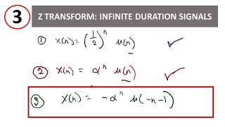 DSP: Determine Z-Transform Infinite Duration anti-causal Signal Example 3: [ -α^n u(-n-1) ]