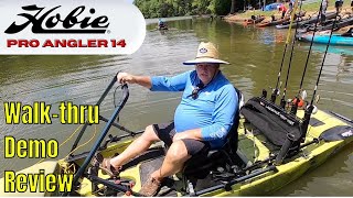 Hobie Pro Angler 14 Kayak  360 & 180 Mirage Drives  Walk Through, Water Demo, and Unbiased Review