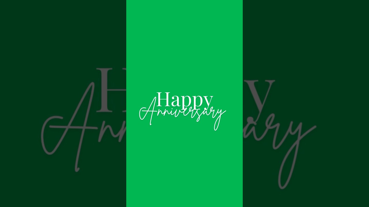 Happy Wedding Anniversary Text Animation Green Screen 