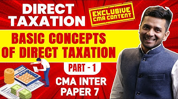 Basic Concepts of Direct Taxation (Part 1) | Direct Tax Classes for CMA Inter-Paper 7