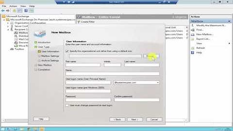 How To Create A New User Mailbox in Exchange Server 2010