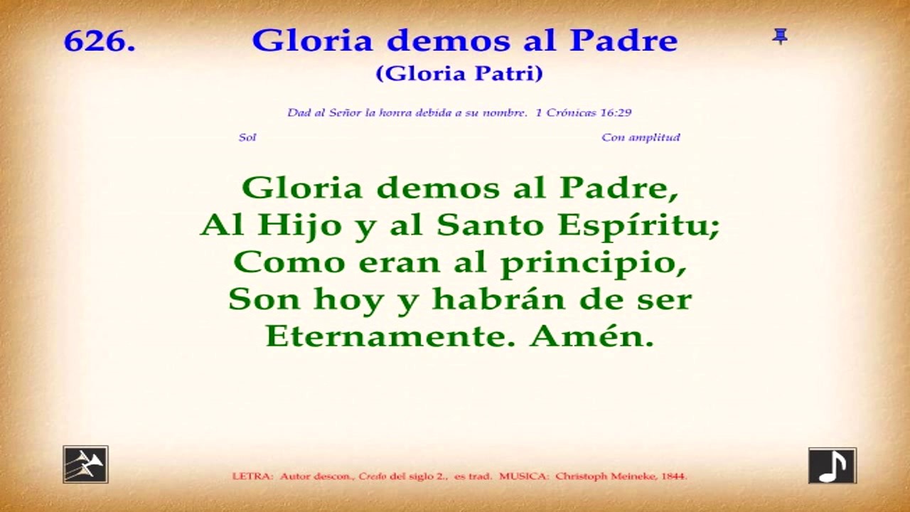 Himno 626 Gloria demos al Padre Video, pista y letra - YouTube
