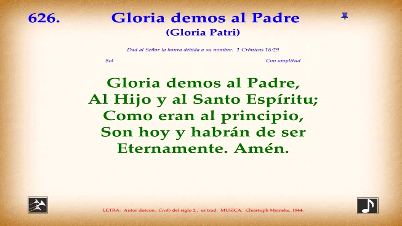 Himno 626 Gloria demos al Padre Video, pista y letra - YouTube