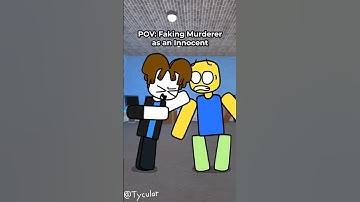 when you fake murderer in mm2 #shorts #roblox #funny #animation