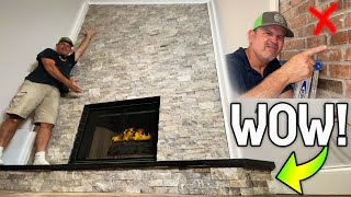DIY FIREPLACE TRANSFORMATION with a CUSTOM HEARTH!