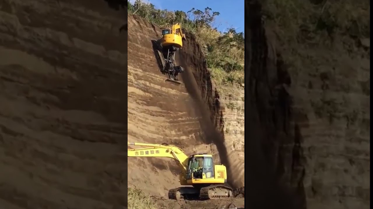 Spider Excavator On A Cliff