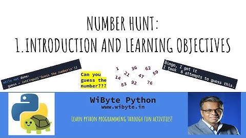 1. Number Hunt activity: Introduction and Learning Objectives