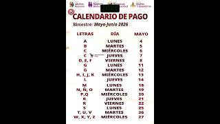 Calendario de pagos de MAYO 2026 | ¿Cuando pagan la pension bienestar?