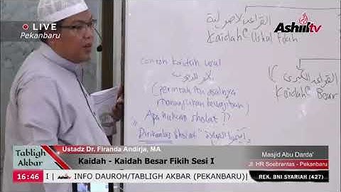 Daurah Kaidah-kaidah Besar Fikih | Muqaddimah & Kaidah 1 | Ustadz Dr. Firanda Andirja Lc.MA (Sesi 1)