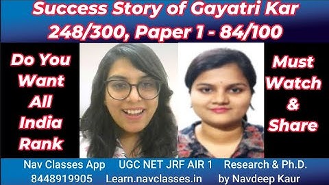 248/300 Marks in UGC NET JRF 2025 | Paper 1 – 84 Marks | Gayatri | AIR | Must Watch by Navdeep Kaur
