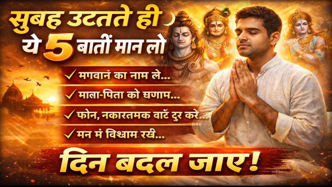 👉 सुबह उठते ही ये 5 बातें मान लो — दिन बदल जाएगा | Bhakti Motivation