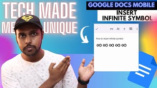 How to insert infinity symbol in Google docs mobile | how to add infinity sign in google docs mobile Apps With Infinity Symbol