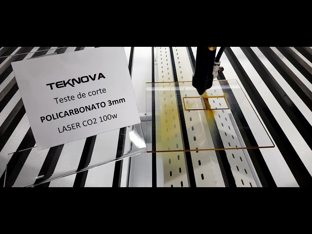Laser CO2 - Teknova - Cortando Policarbonato de 3mm - YouTube