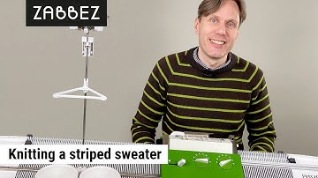 Knitting a striped sweater on the Passap Duomatic 80 knitting machine