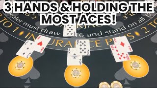Single Deck Blackjack | $400,000 Buy In | High Limit Win! Playing Three Hands & Holding All The Aces