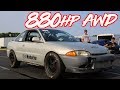 Sleeper 880HP AWD Mirage "Hobo Evo" + 200mph Crash Footage