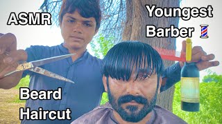 Details ASMR youngest Barber 💈 In the world 🗺️ Fast Haircut 💇 With ✂️  Update