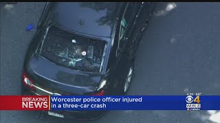 Police Officer Injured In Worcester 3-Car Crash