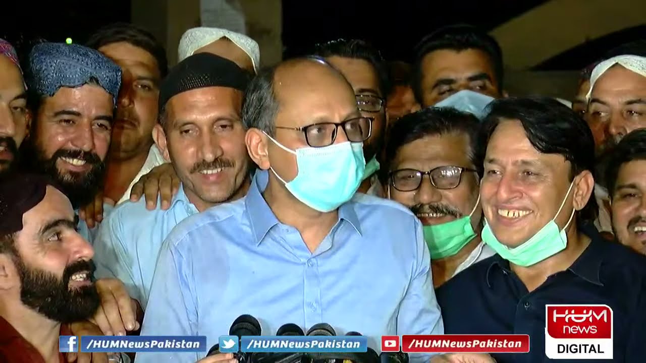 Saeed Ghani talks to media