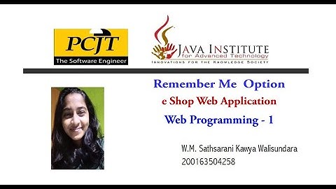 eSop web application Remember Me option | Java Institute | Web Programming 1