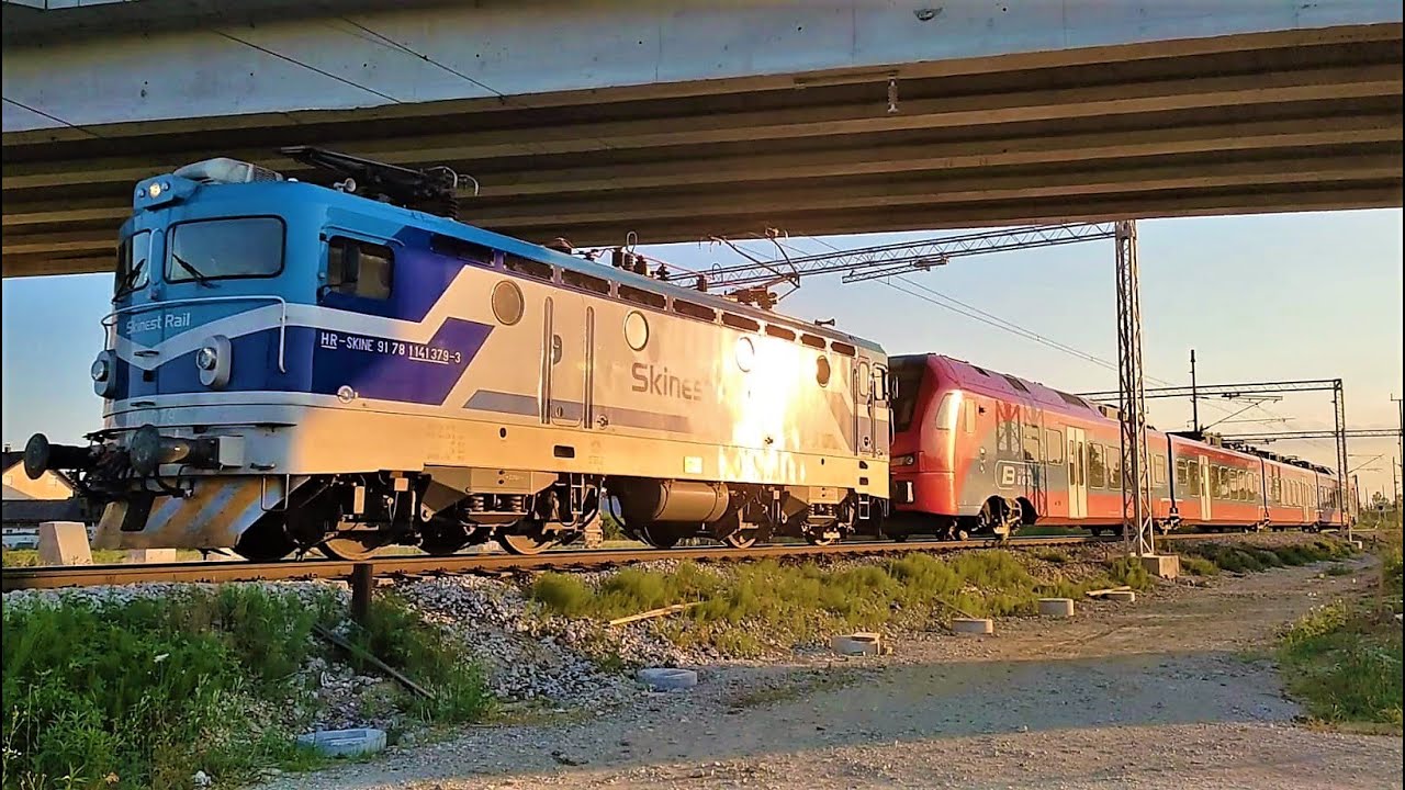 Train EMU Stadler Flirt in Serbia to Croatia. Vlak EMV Stadler (Srbija ...