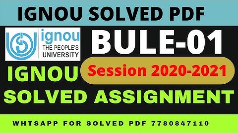 BULE-01 SOLVED ASSIGNMENT 2021. BULE SOLVED ASSIGNMENT 2021 whtsapp on 7780847110