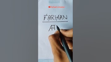 #writing and short shin name logo Farhan 🤗🤗 comment your name 👈👈#logo plzzz subscribe 👍👍