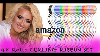 Unboxing Amazon | 48 Rolls Curling Ribbon Set 16 Colors for Party, Crafts & Gift