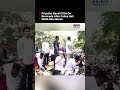 Priyanka Gandhi Sits Atop Barricade As Police Stop INDIA Bloc Protest March #shorts