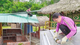 Corrugated Iron Roofing For The Kitchen - Construction Skills Of The Girl | New Peaceful Life