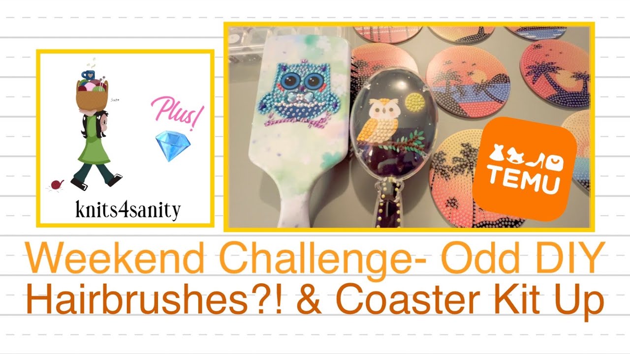 Weekend Challenge! TEMU Diamond Art Crafts-Oddest DIY?-Coaster Kitting  Up-Surprising Results 
