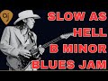 Slow As Hell B Minor Blues Backing Track | SRV Style Guitar Jam (43.33 BPM)