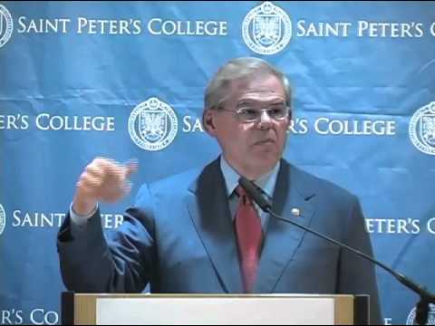 Senator Robert Menendez '76 Speaks at the Guarini Institute | Saint Peter's College - YouTube