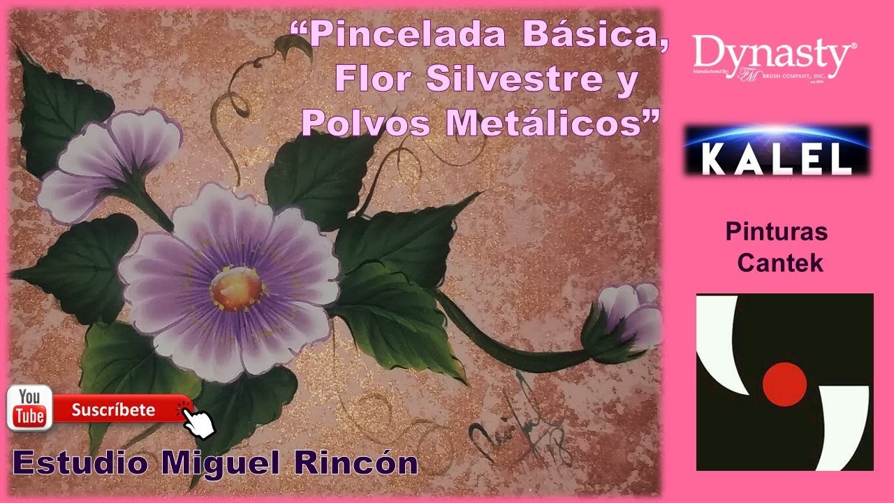 FLOR SILVESTRE con PINTURA ACRILICA y POLVOS METALICOS  en PINCELADAS por Miguel Rincón #onestroke