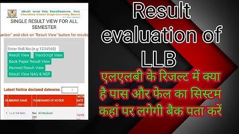 Result Evaluation CCSU LLB 1st Sem #result2023 #llbexaminationform #ccsuresultupdate @lawlifebymd
